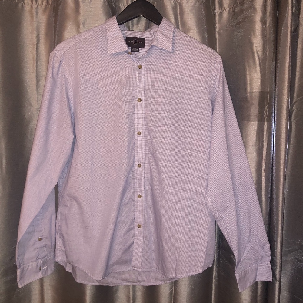 Black Brown 1826 Blue Graph Check Button Down, XL